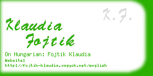 klaudia fojtik business card